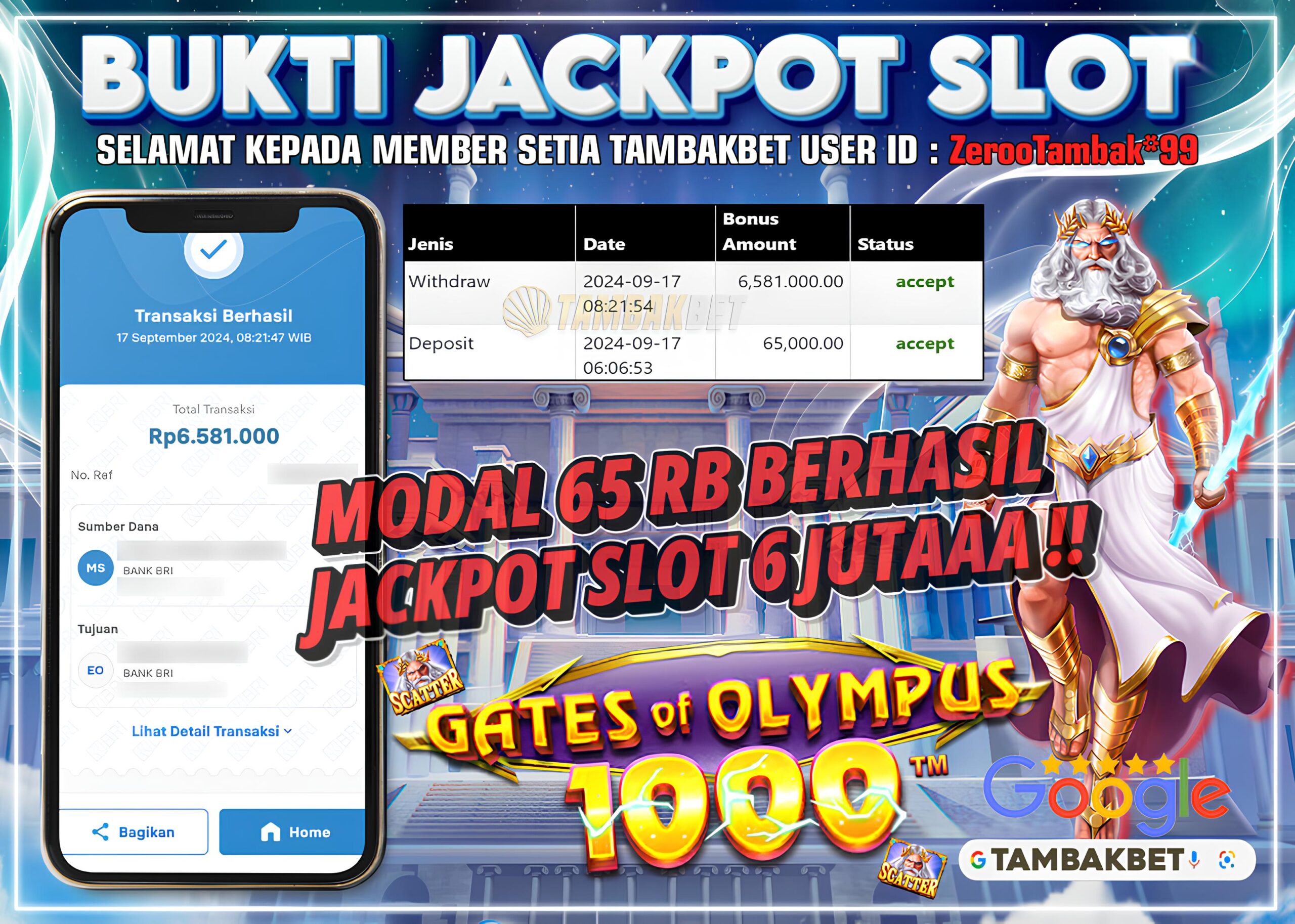 BUKTI JACKPOT SLOT TAMBAKBET